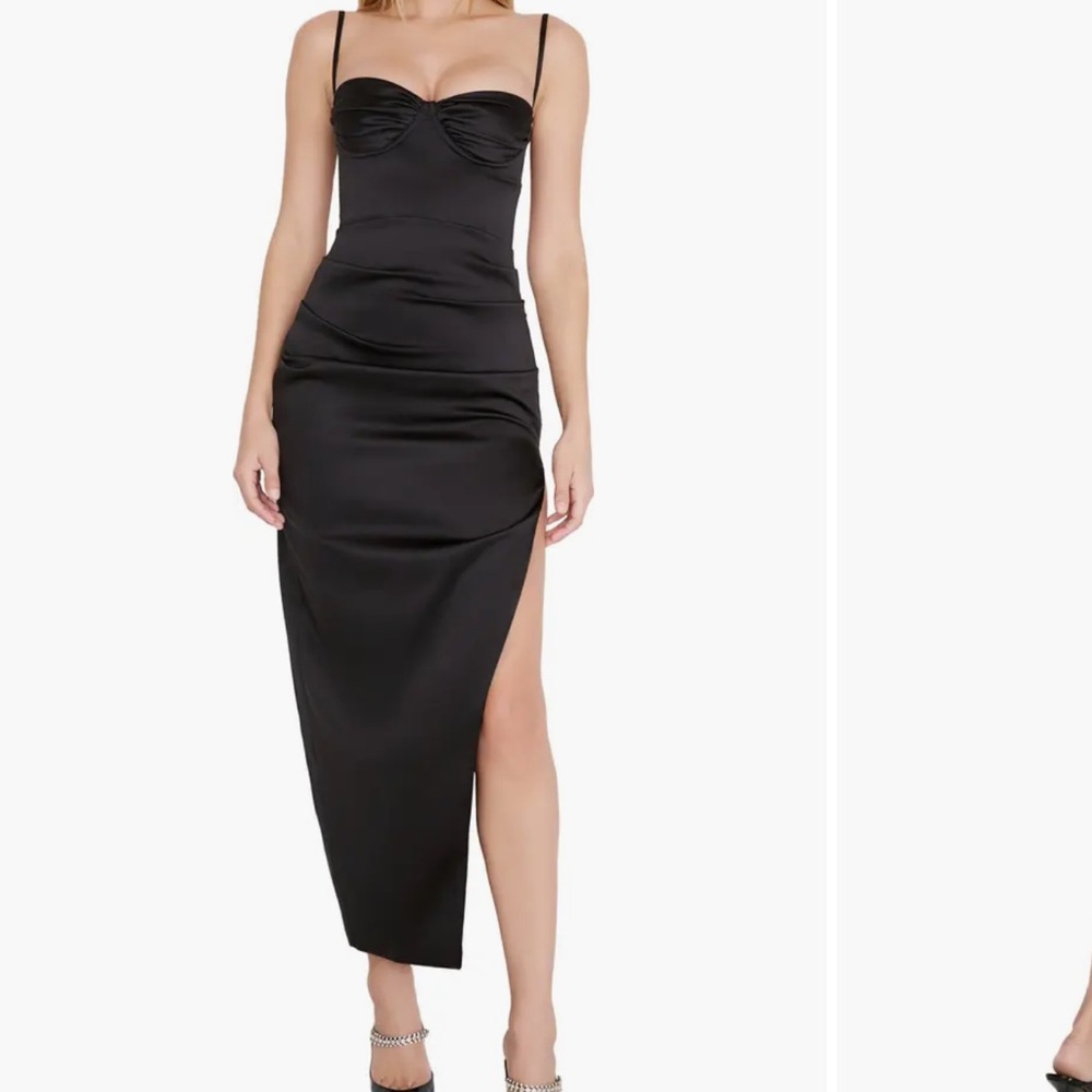 NWT House of CB Flora Pleat Corset Midi